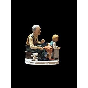 Vintage Japan Porcelain Figurine Tailor Sewing Child's Clothes Hand Painted